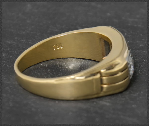 Ring mit 0,75ct Brillanten, Vintage um 1950, 750 Gold
