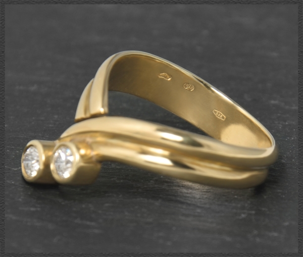 Preview: Gold Ring mit 0,40ct Brillanten, 585 Gelbgold