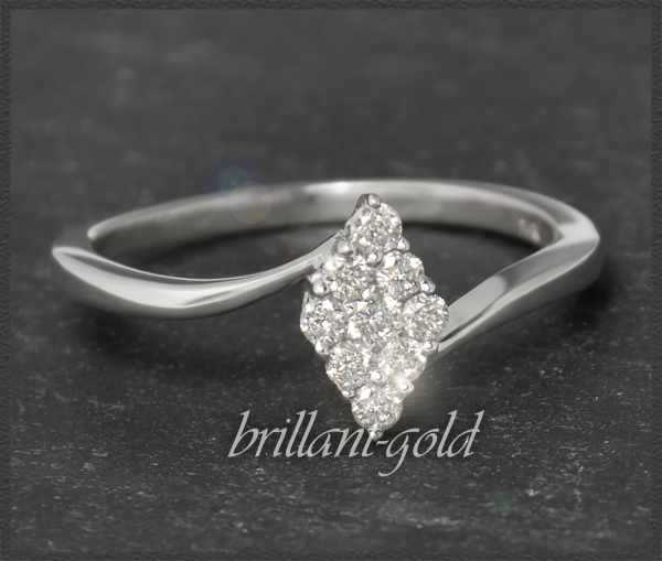 Diamant Ring, 585 Weißgold mit 0,30ct Brillanten