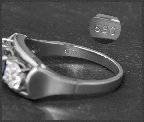 Antiker 1,40ct Diamant & Saphir Ring, 585 Weißgold
