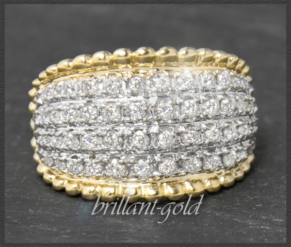Diamant Ring mit 1ct Brillanten, 585 bicolor Gold
