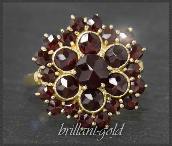 Vintage Granat Ring mit 4,60ct aus 333 Gelbgold