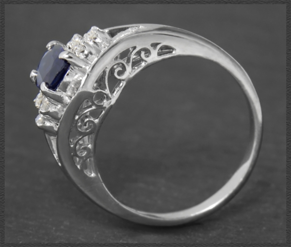 Vintage Saphir & Diamant Ring mit 1,12ct, 585 Gold