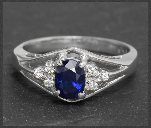 Vintage Saphir & Diamant Ring mit 1,12ct, 585 Gold