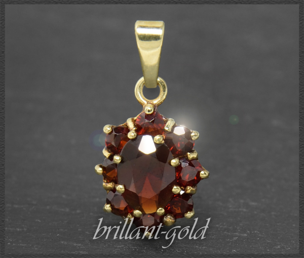 Granat Anhänger mit 2,70ct, 333 Gelbgold