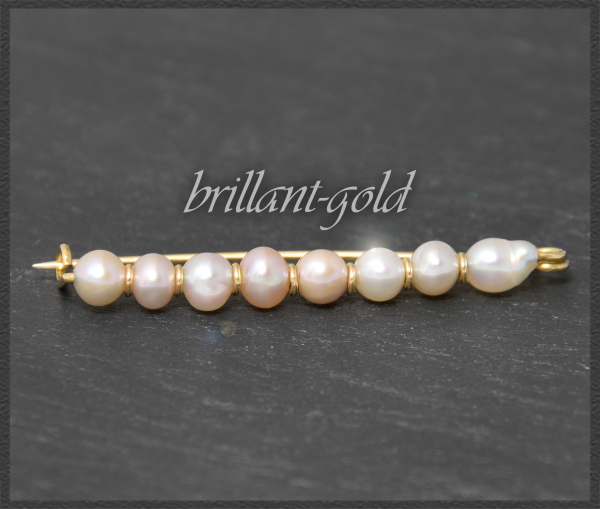 Perlen Brosche aus 750 Gold, Vintage