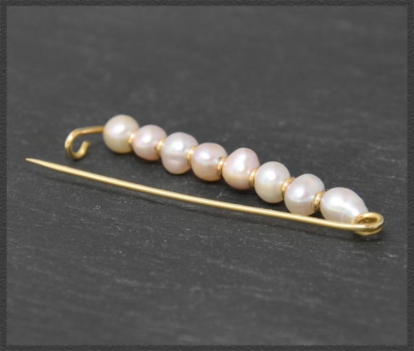 Perlen Brosche aus 750 Gold, Vintage