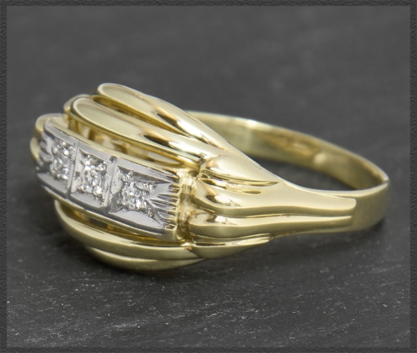 Preview: Antiker Diamant Ring mit 0,10ct, 585 Gold