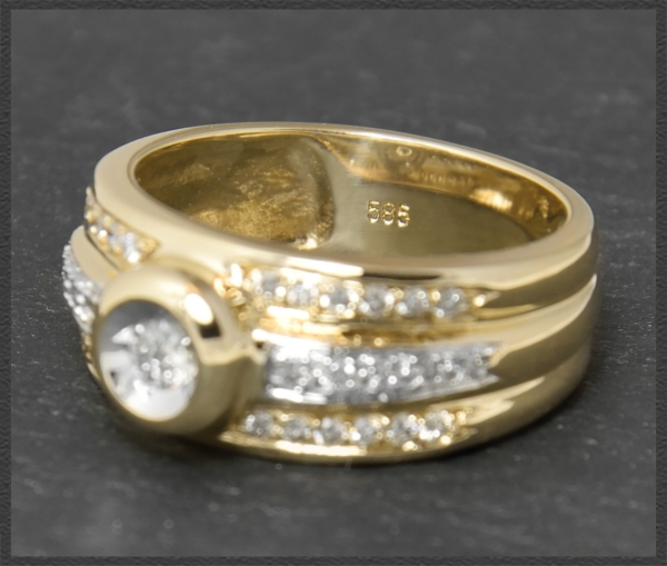 Preview: Diamant Ring, 0,45ct Brillanten, 585 bicolor Gold