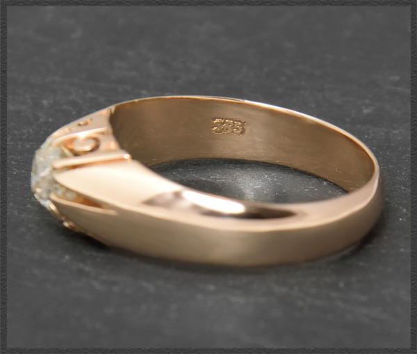 Diamant Ring mit 0,64ct, 585 Rotgold, Antik um 1880