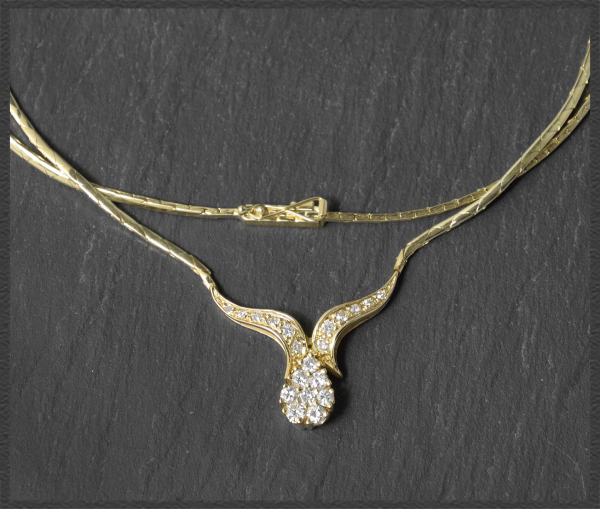 Diamant Collier mit 0,53ct Brillanten, 585 Gelbgold
