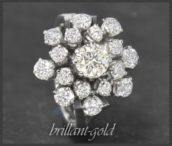 Ring mit 1,85ct lupenreinen Brillanten, 585 Weißgold