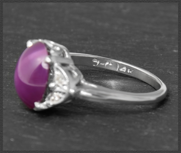 Preview: Stern Rubin & Diamant Ring mit 3,46ct, 585 Gold, Vintage