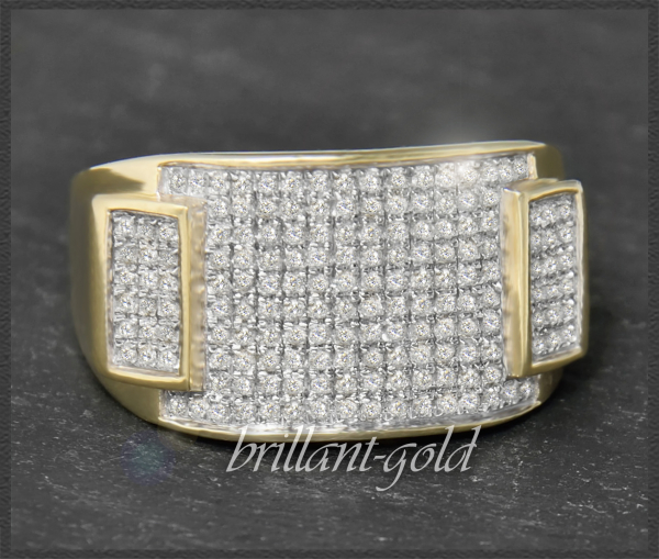 Ring mit 0,65ct Diamanten, 10 Karat Gold, Unisex