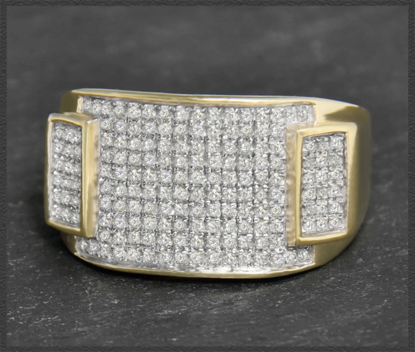 Preview: Ring mit 0,65ct Diamanten, 10 Karat Gold, Unisex