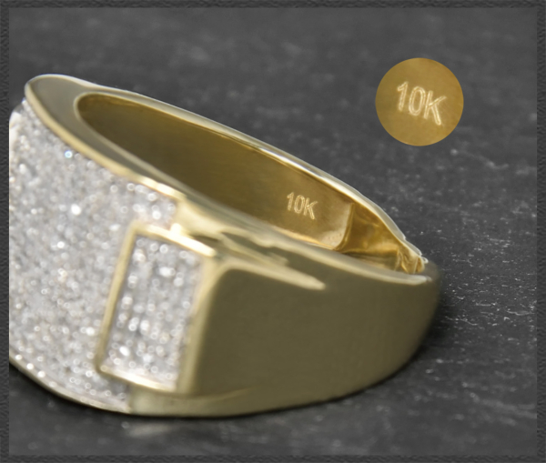 Ring mit 0,65ct Diamanten, 10 Karat Gold, Unisex