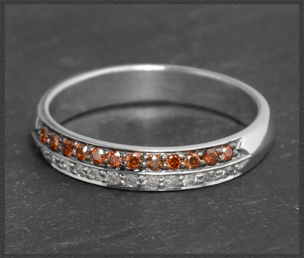 Diamant Ring mit 0,30ct, orange & weiße Brillanten