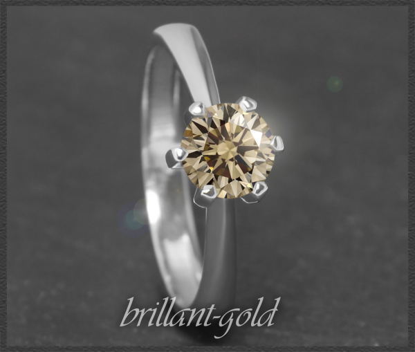 Diamant Ring 585 Gold; 0,95ct, Champagner, VS!