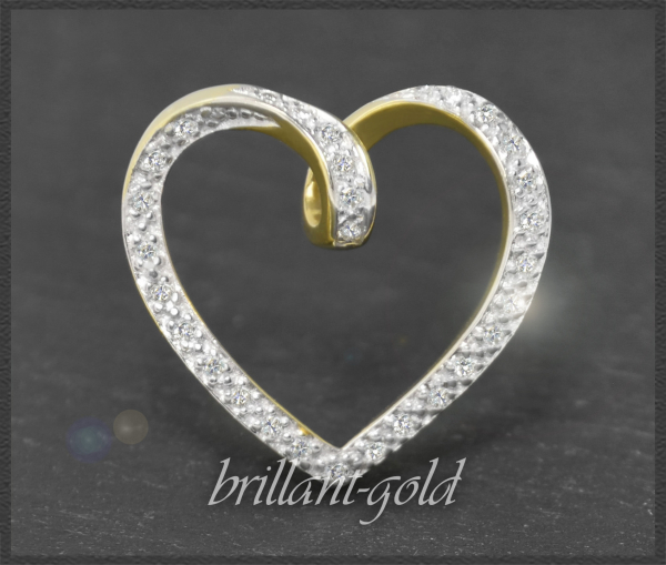 Herz Diamant Anhänger aus 585 Gold, 0,25ct Brillanten