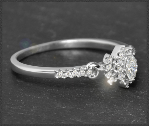 Ring mit 0,40ct Diamanten, 10 Karat Weißgold