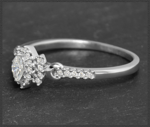 Ring mit 0,40ct Diamanten, 10 Karat Weißgold