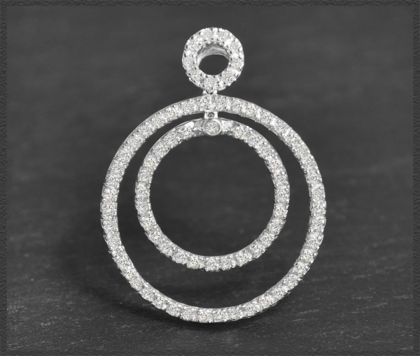 Preview: Diamant Anhänger mit 0,95ct Brillanten, 750 Weißgold