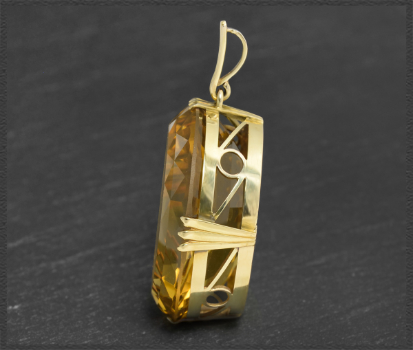 Citrin Anhänger 100ct, 585 Gelbgold, Vintage