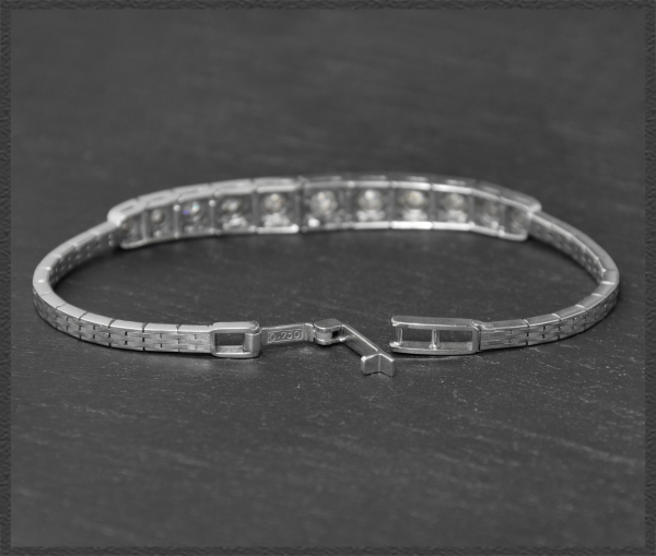 Antikes Armband mit 1,85ct Diamanten, 750 Weißgold