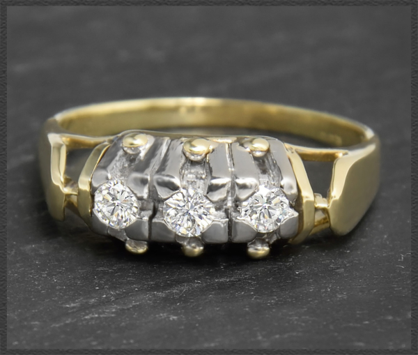 Antiker Ring, 0,33ct Brillanten, 585 Gold & Platin