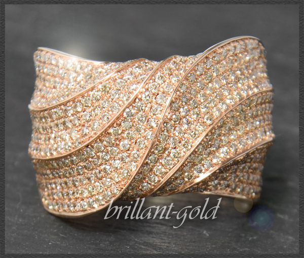 Diamant Ring, 3,75ct Brillanten, 750 Rotgold