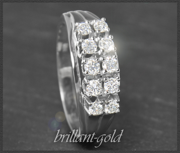 Preview: Diamant Ring, 0,58ct Lupenrein & River, 585 Weißgold