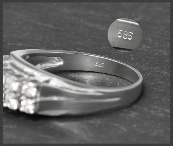 Diamant Ring, 0,58ct Lupenrein & River, 585 Weißgold