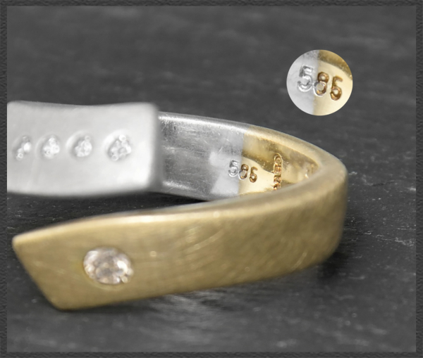 Diamant Ring mit 0,23ct, 585 Gelbgold & Weißgold