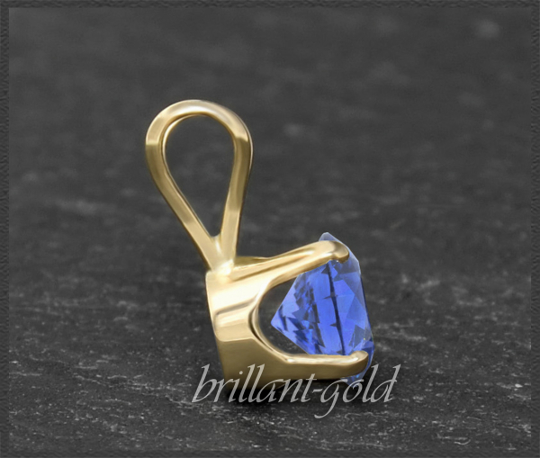 Preview: Anhänger 585 Gold Fluorit blau, 4,5,6,7mm