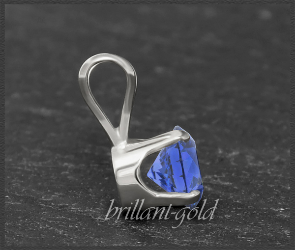 Anhänger 585 Gold Fluorit blau, 4,5,6,7mm