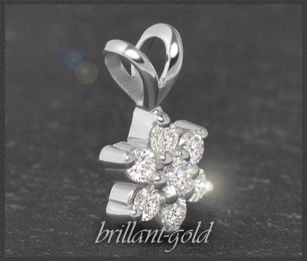 Diamant 585 Gold Anhänger Blume/Stern, Lupenrein