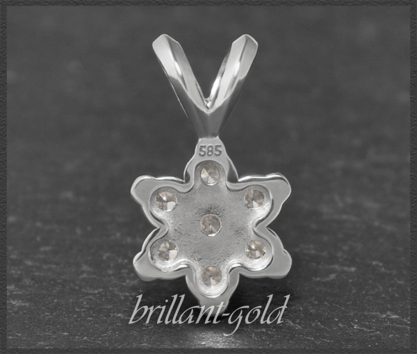 Diamant 585 Gold Anhänger Blume/Stern, Lupenrein