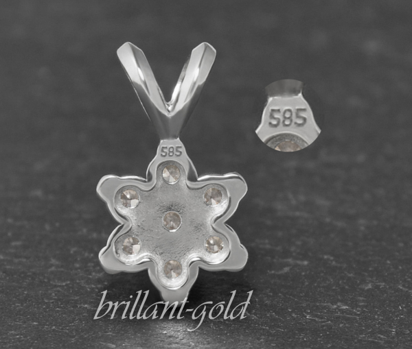 Diamant 585 Gold Anhänger Blume/Stern, Lupenrein
