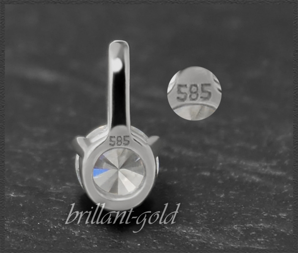 Brillant 585 Gold Anhänger, 0,32ct, Lupenrein & River - Brillant-Gold