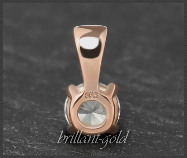 Brillant 585 Gold Anhänger 0,34ct, VS1; Rotgold