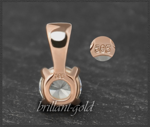 Brillant 585 Gold Anhänger 0,34ct, VS1; Rotgold