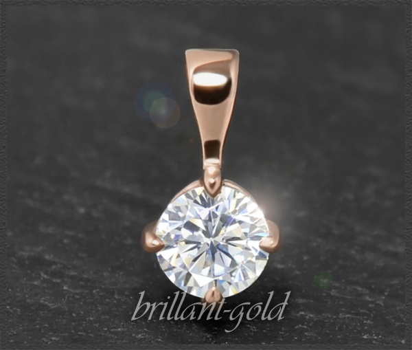 Brillant 585 Gold Anhänger; 0,34ct, DGI Zertifikat