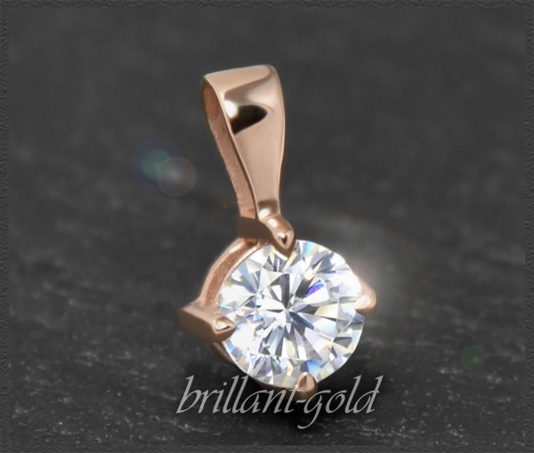 Brillant 585 Gold Anhänger; 0,34ct, DGI Zertifikat