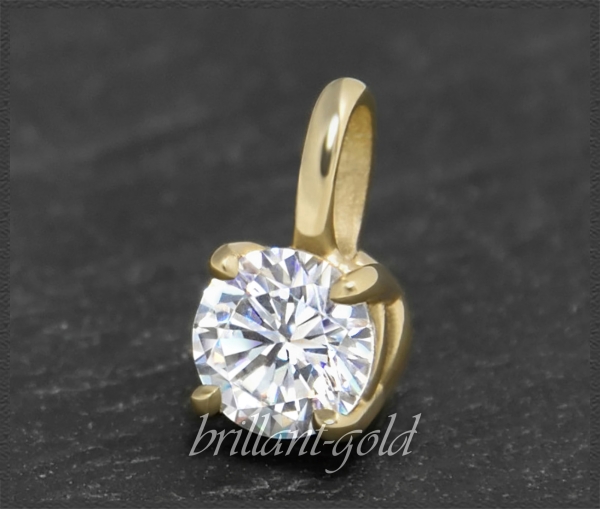 Lupenreiner Brillant Anhänger aus 585 Gold, 0,59ct