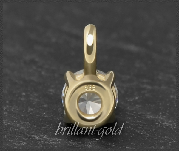 Lupenreiner Brillant Anhänger aus 585 Gold, 0,59ct