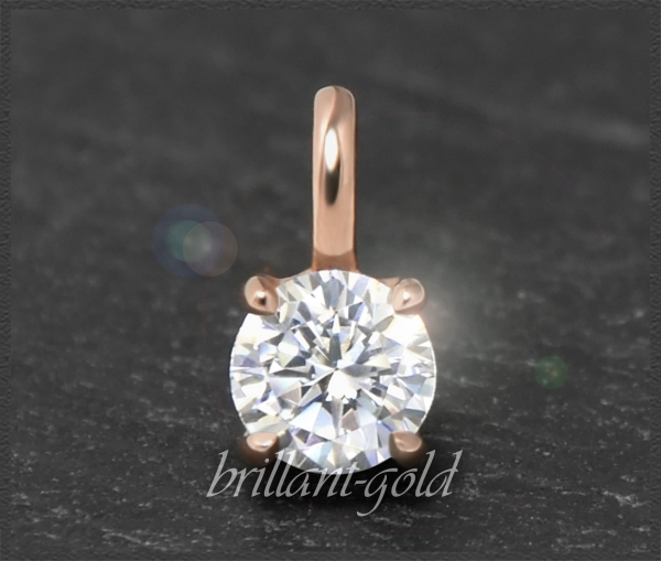 Lupenreiner Brillant Anhänger, 585 Gold; 0,53ct