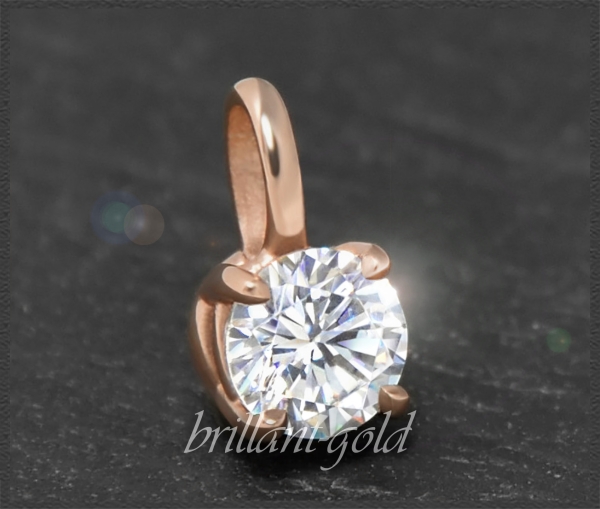 Lupenreiner Brillant Anhänger, 585 Gold; 0,53ct