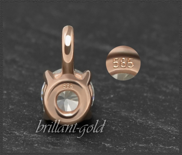 Lupenreiner Brillant Anhänger, 585 Gold; 0,53ct