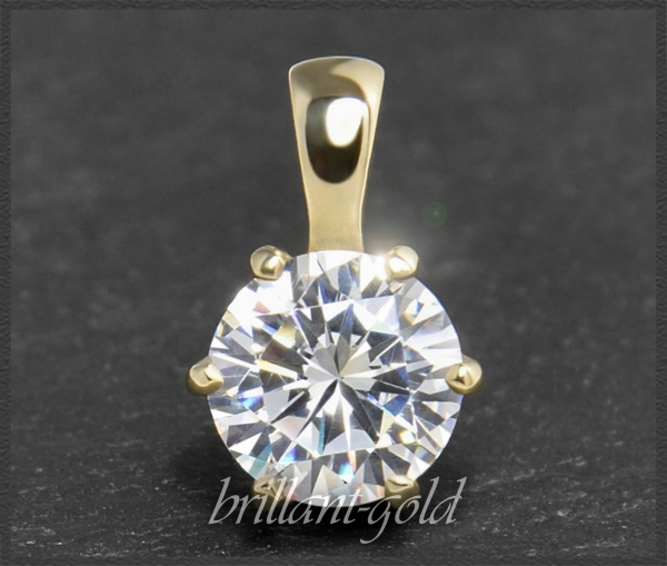 Brillant Anhänger 585 Gold; 1,93ct, Top Wesselton