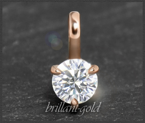 Brillant Anhänger 585 Rotgold; 0,35ct, VS1
